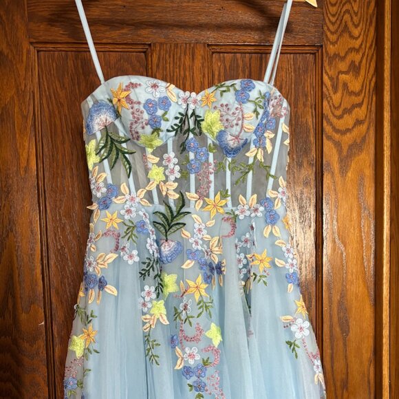 Iverine Sky Blue Multi Midi Dress - Picture 2 of 6